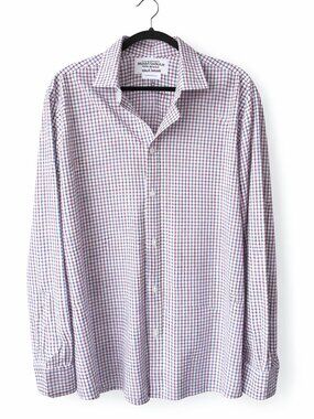 Mizzen+Main Leeward Performance Dress Shirt XXL Trim Fit Stretch No Iron Check